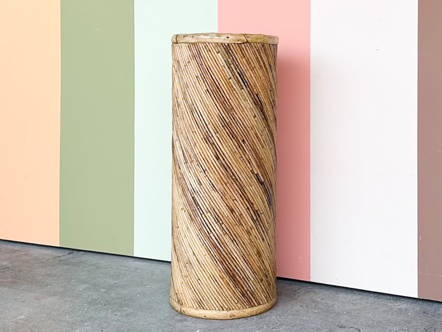 Maitland Smith Pencil Reed Rattan Pedestal