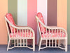 Pair of Coastal Rattan Lounge Chairs