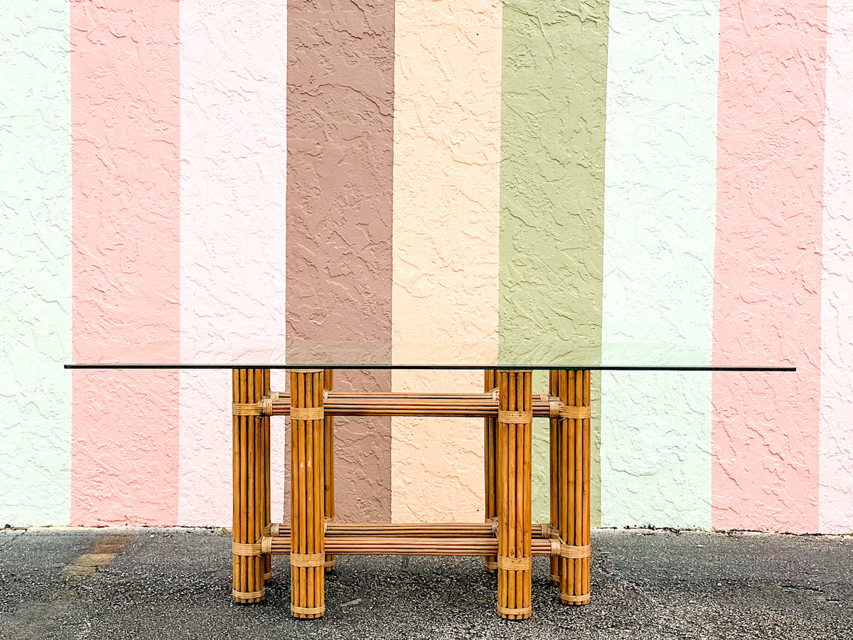 McGuire Style Rattan Dining Table