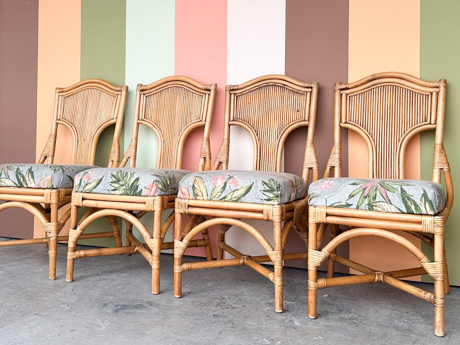 Set of Four Island Style Rattan Dining Chairs