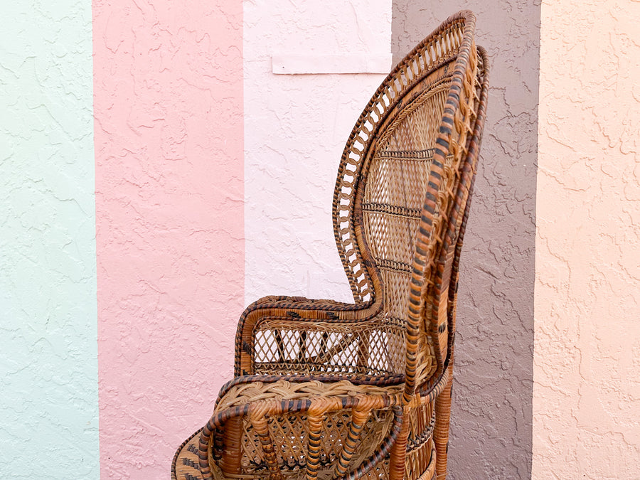 Petite Natural Rattan Peacock Chair
