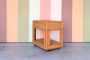 Old Florida Rattan Wrapped Nightstand on Castors