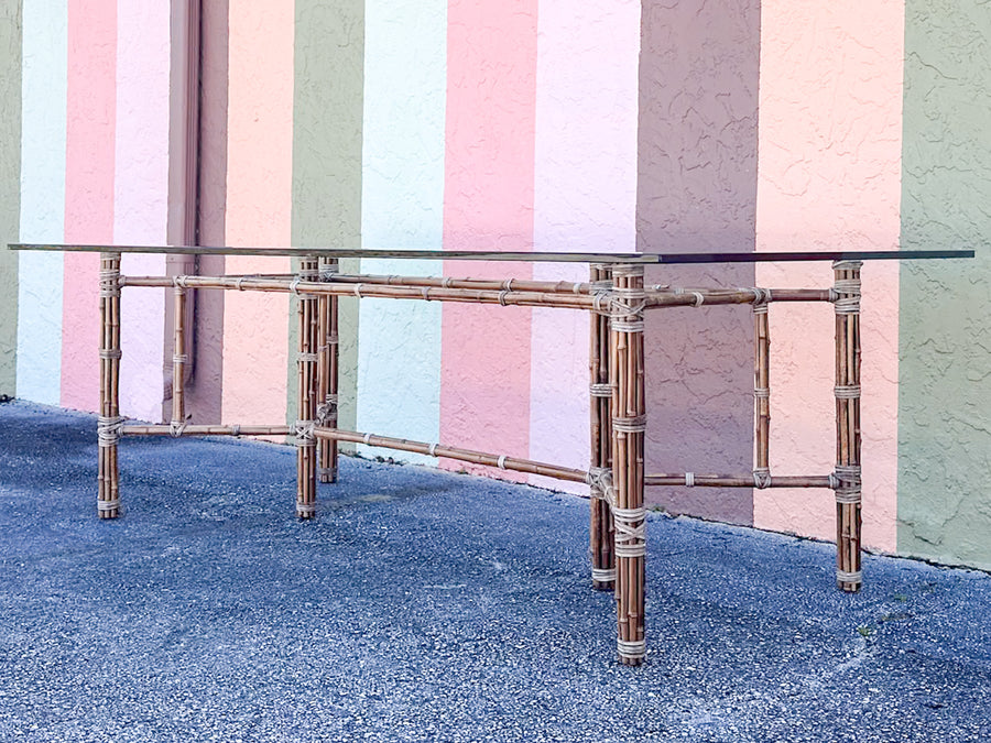 McGuire Style Rattan Dining Table