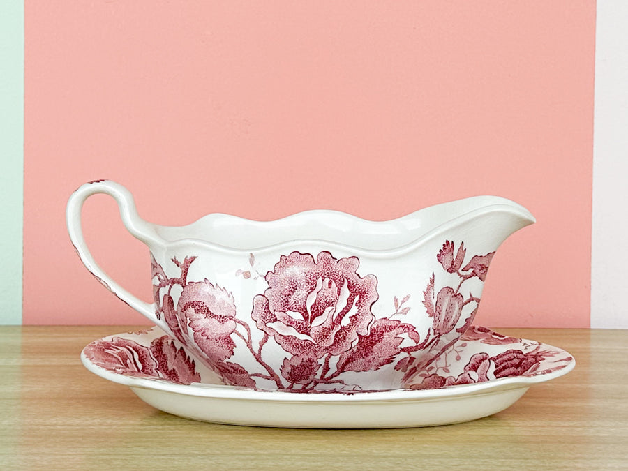 1950s Johnson Brothers English Chippendale Rose China Set