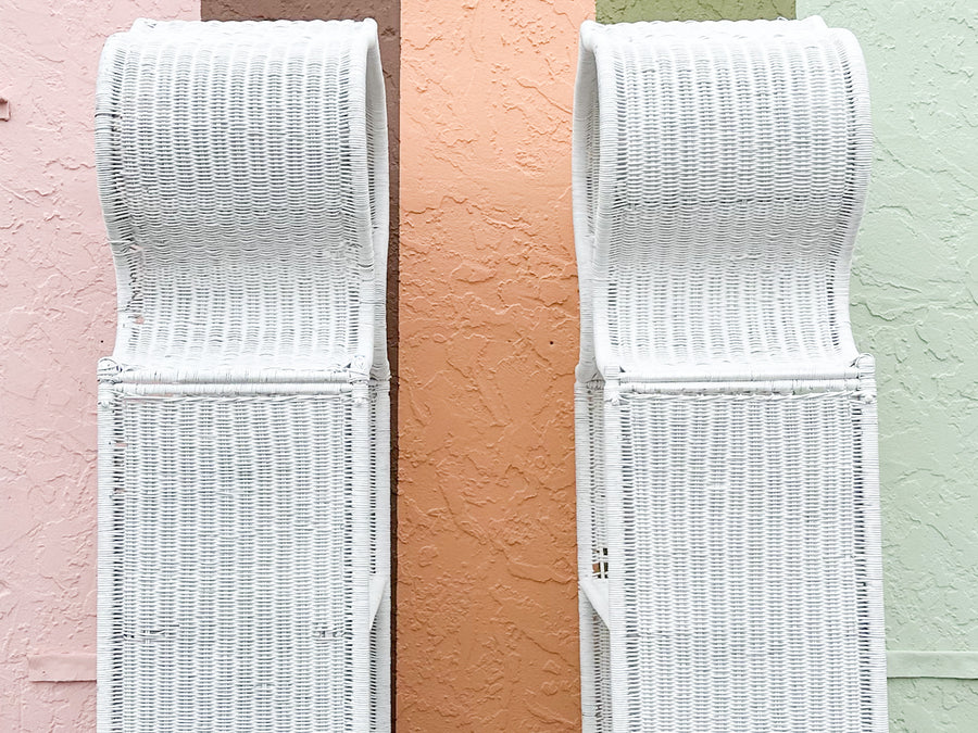 Pair of Moroccan Style Wicker Etageres
