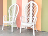 Pair of Palm Frond Rattan Accent Chairs