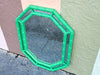 Grasshopper Green Faux Bamboo Octagon Mirror