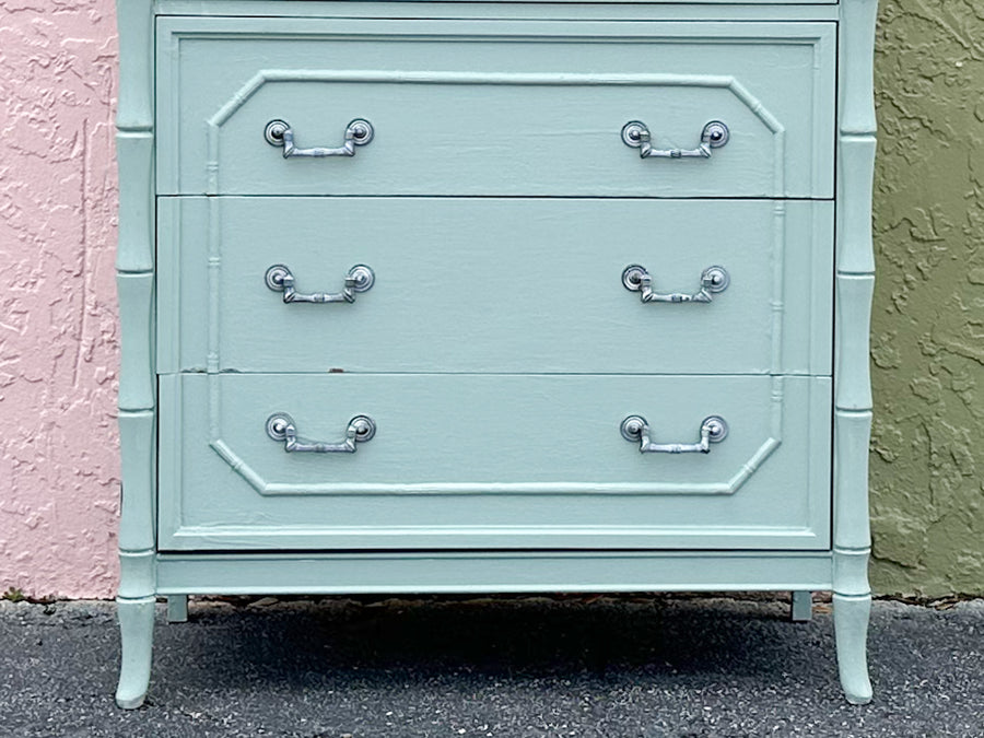 Painted Faux Bamboo Tall Chest