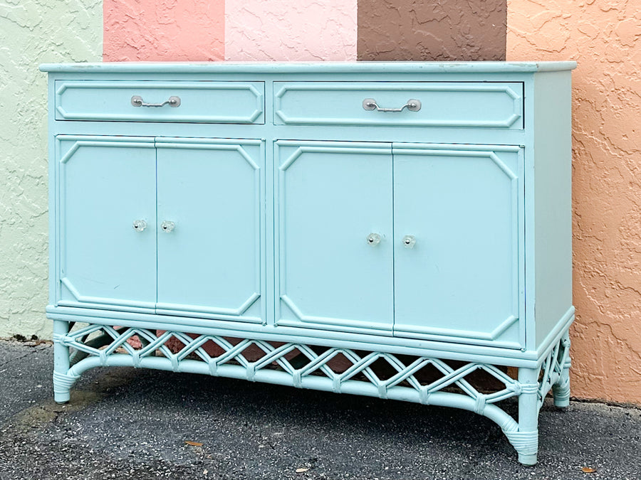 Ficks Reed Painted Rattan Server