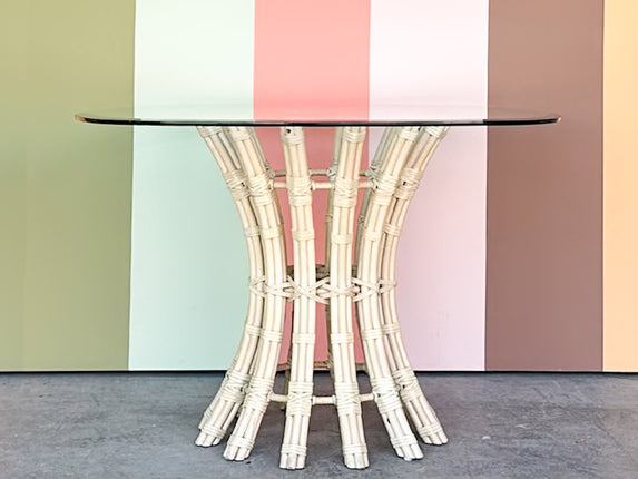 Coastal Chic Rattan Dining Table