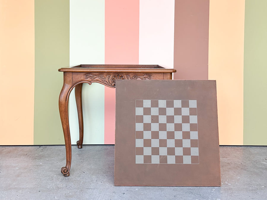 Drexel Shell Motif Wood Game Table