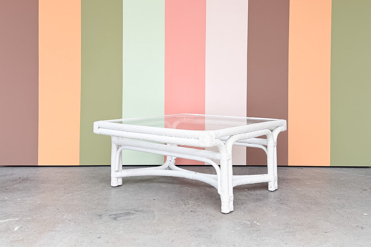 Pencil Reed Twisted Rattan Coffee Table