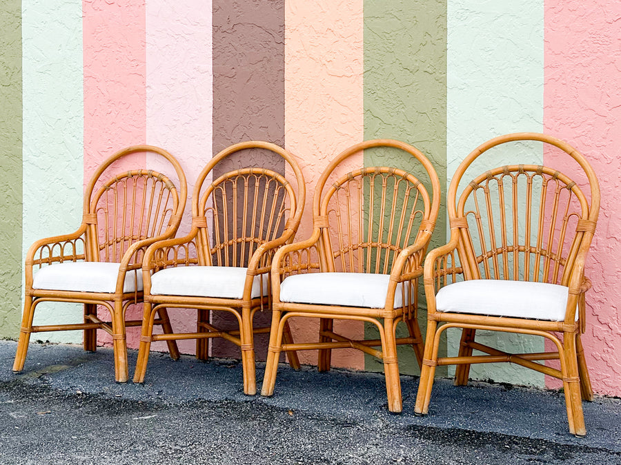 Set of Four Coastal Balloon Back Dining Chairs