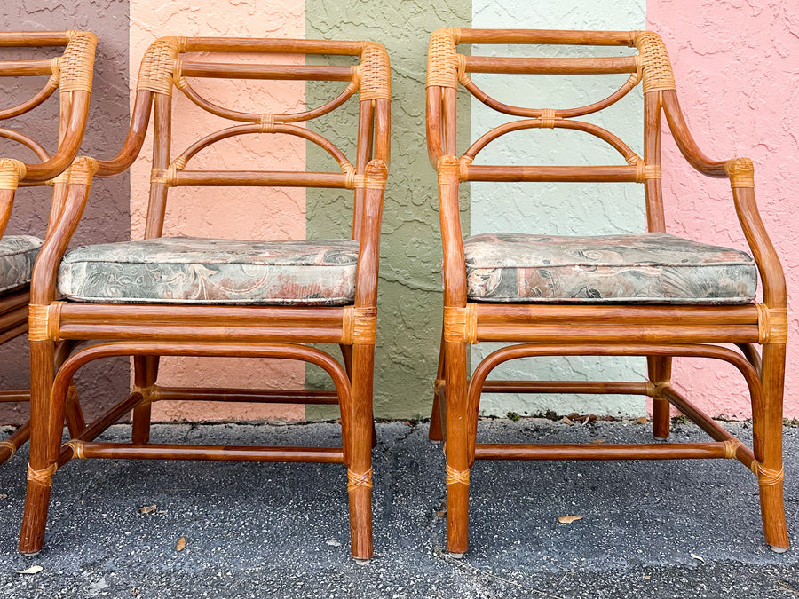 Set of Four Rattan Dining Chairs