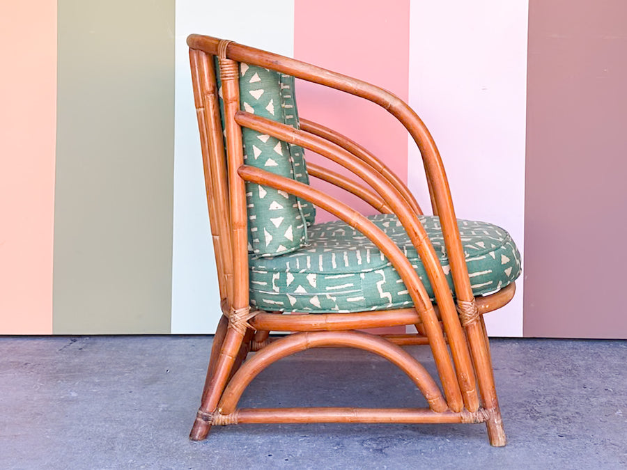 Cute Old Florida Rattan Barrel Chair