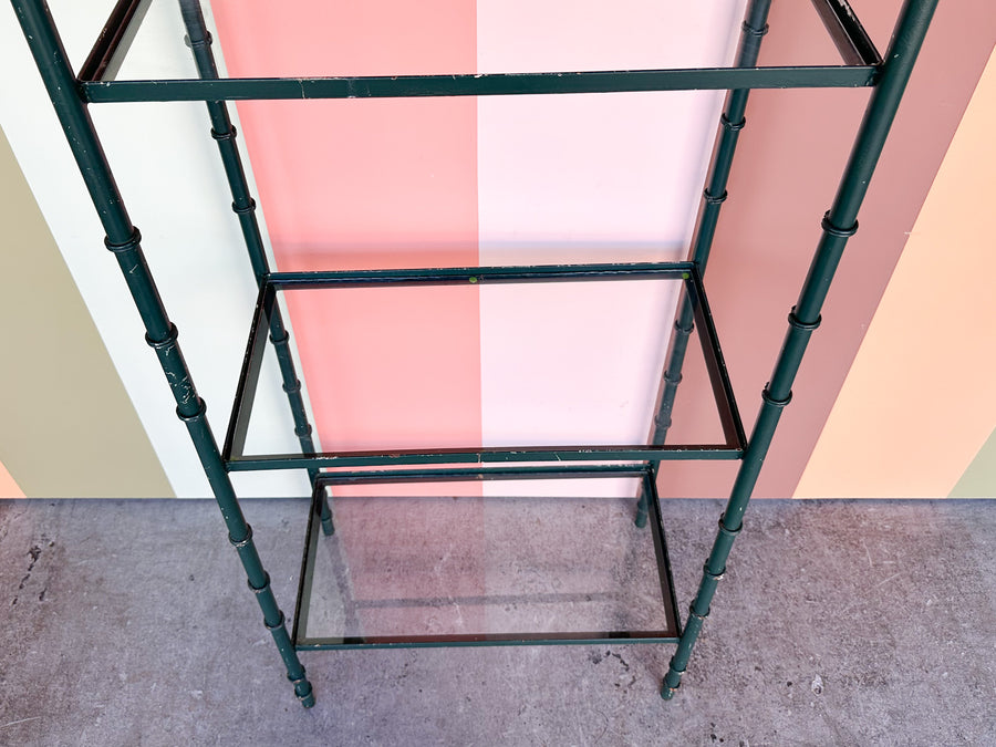 Faux Bamboo Metal Etagere