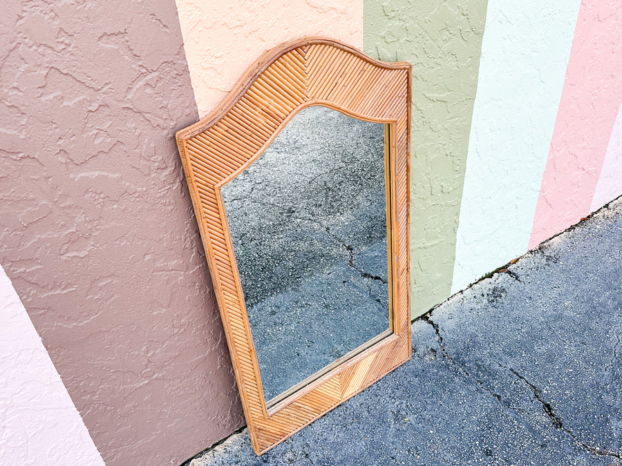 Cool Coastal Pencil Reed Rattan Mirror