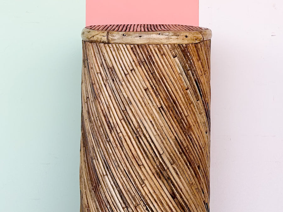 Maitland Smith Pencil Reed Rattan Pedestal
