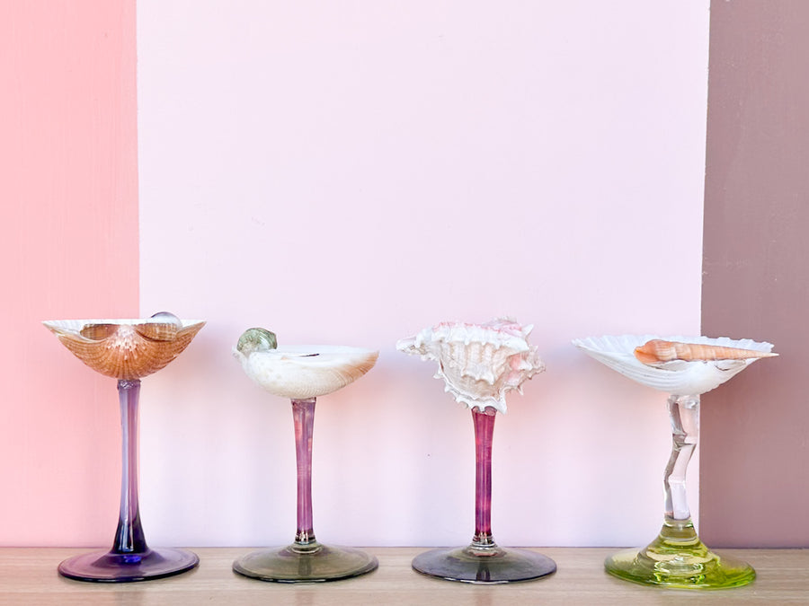 Set of Four Colorful Shell Coupes