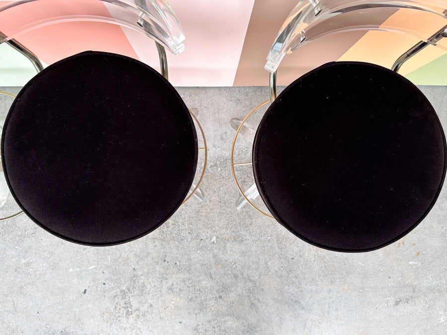 Set of Four Lucite Bar Stools