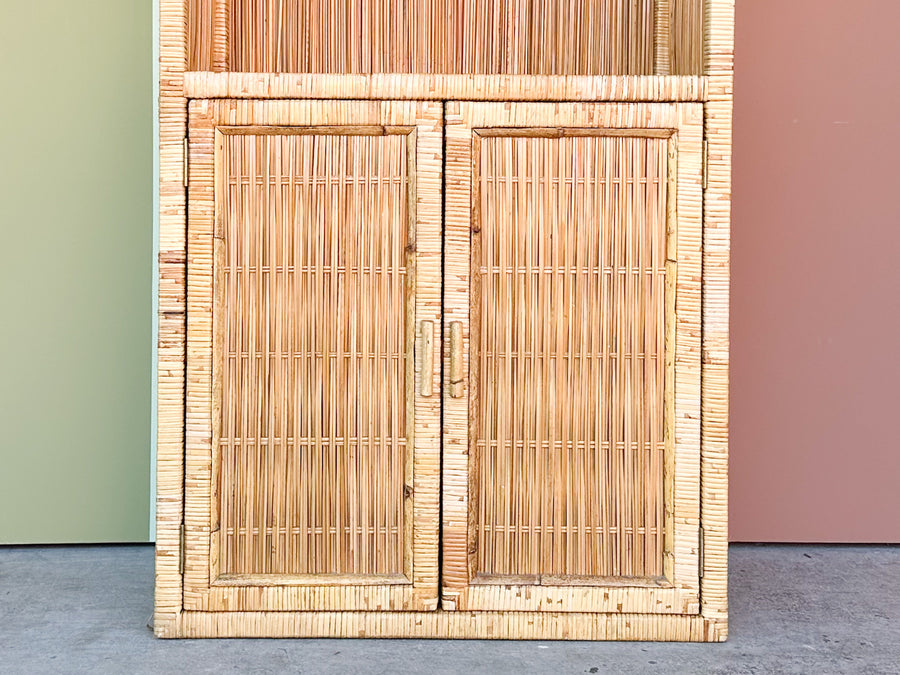 Island Style Rattan Wrapped Cabinet