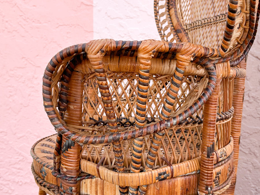 Petite Natural Rattan Peacock Chair