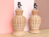 Pair of Cute Wicker Ginger Jar Lamps