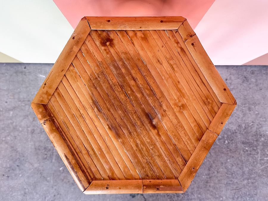 Hexagon Tortoiseshell Rattan Plant Stand