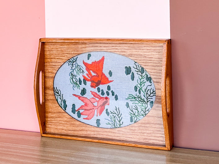 Koi Fish Needlepoint Tray