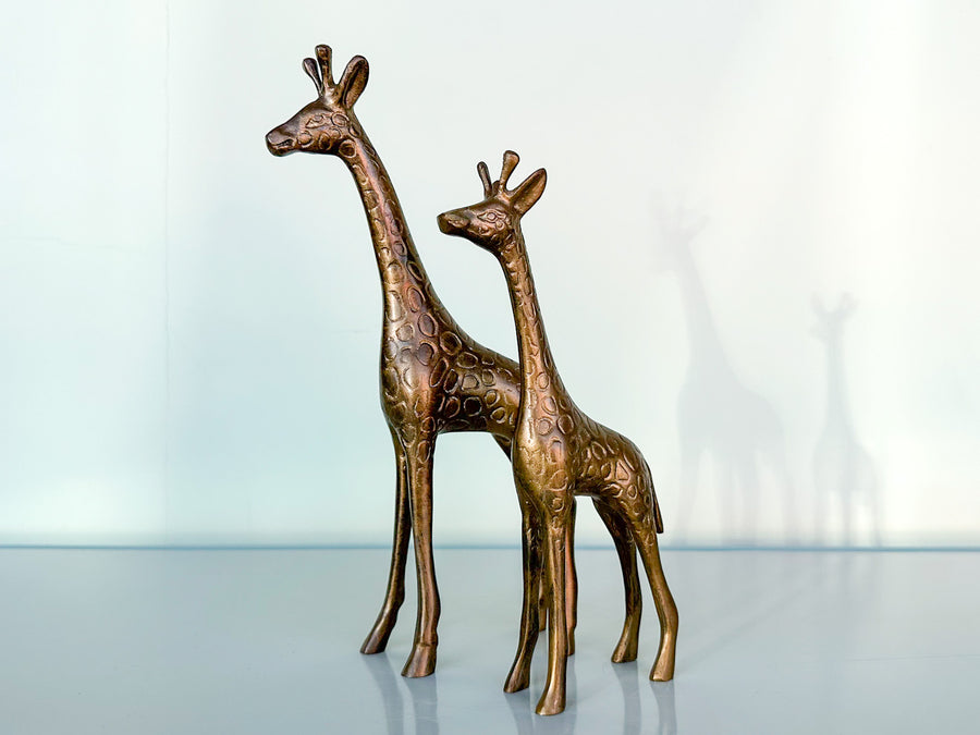 Pair of Petite Brass Giraffes