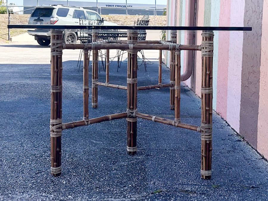 McGuire Style Rattan Dining Table