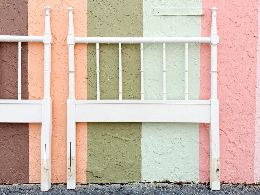 Pair of Faux Bamboo Twin Headboards