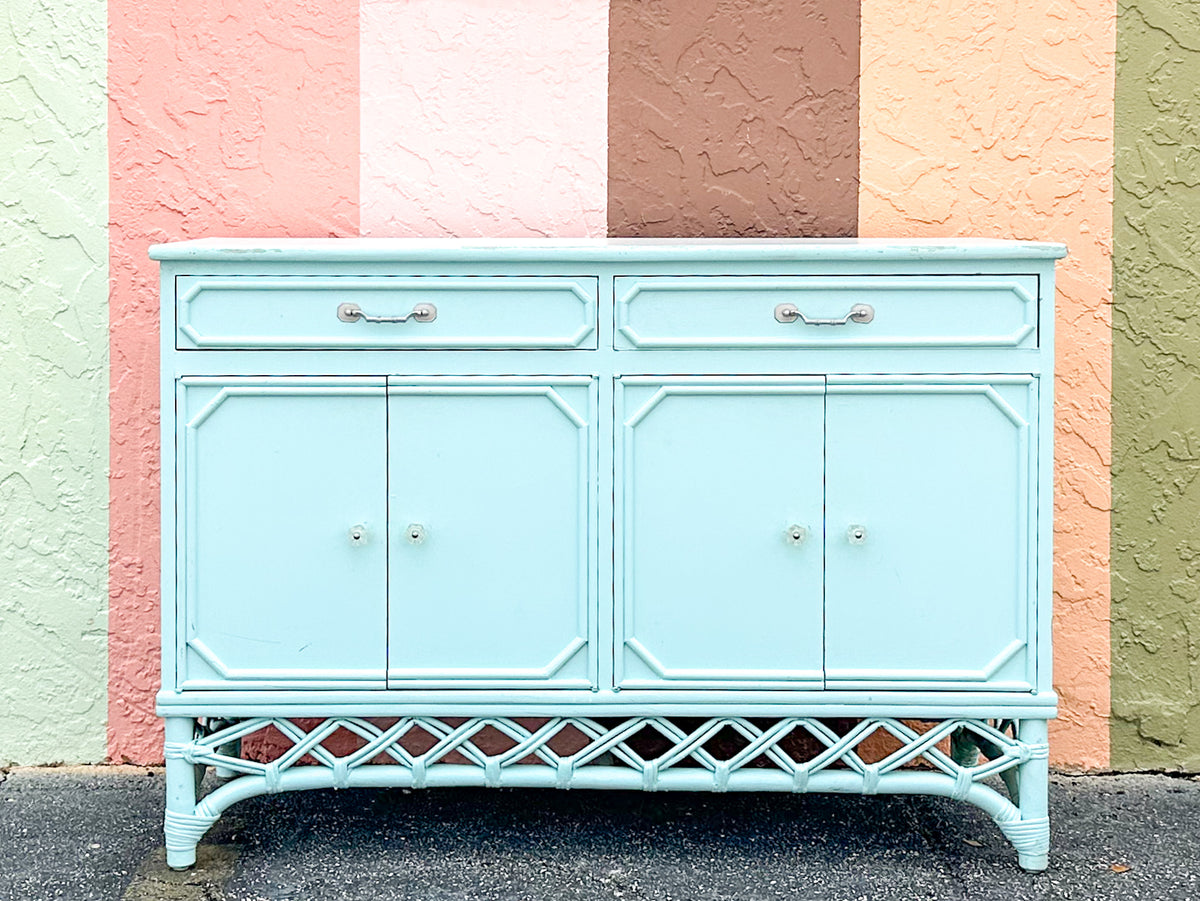 Ficks Reed Painted Rattan Server