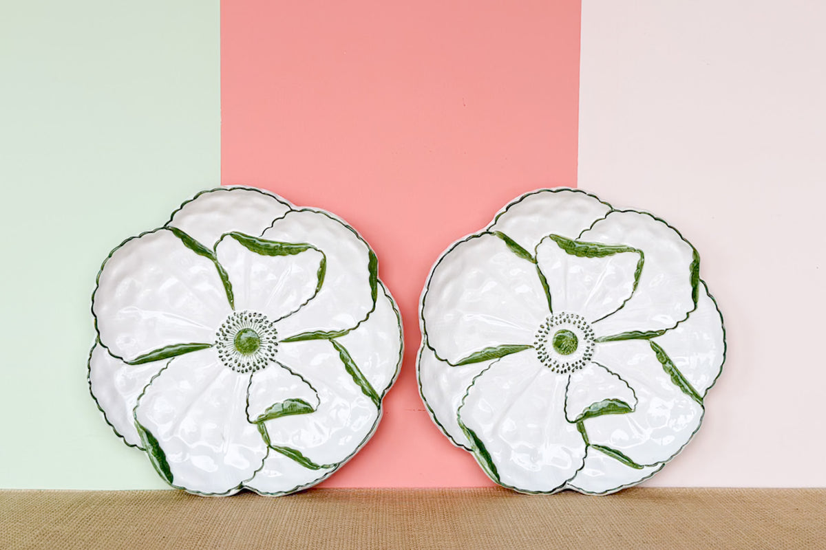 Set of Eight Italian Flower Plates