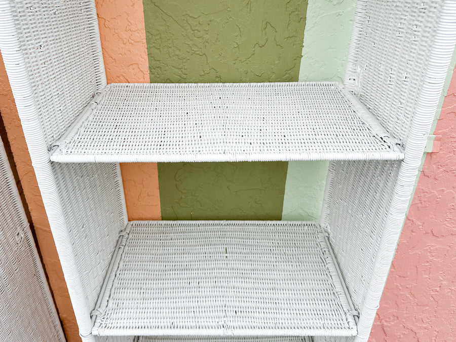 Pair of Moroccan Style Wicker Etageres