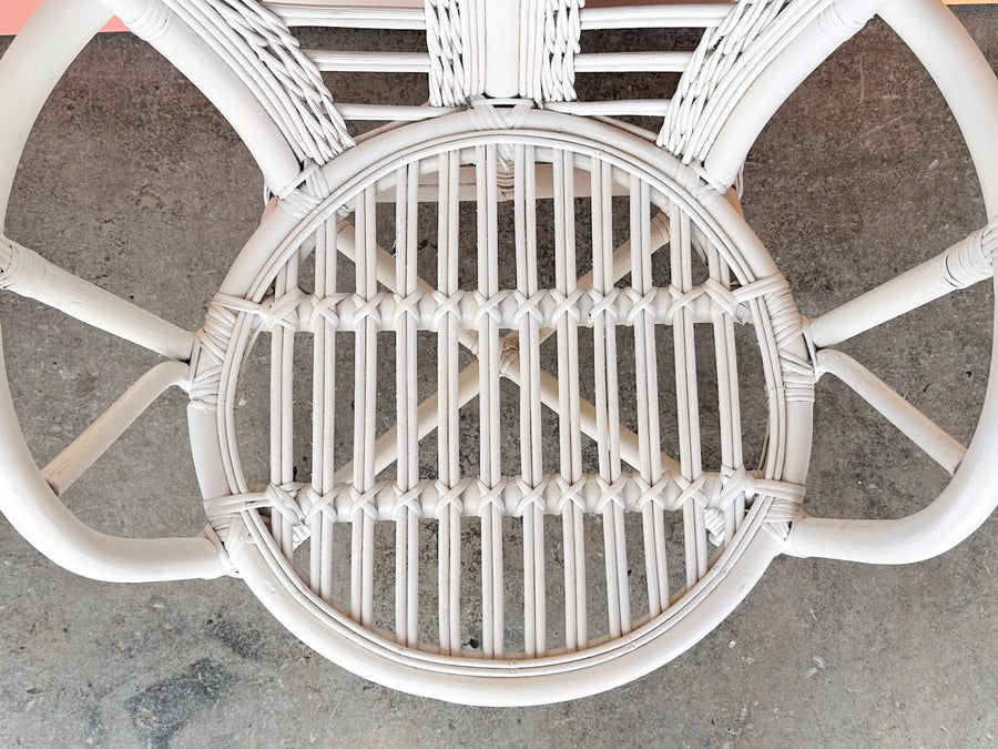 Pair of Palm Frond Rattan Accent Chairs