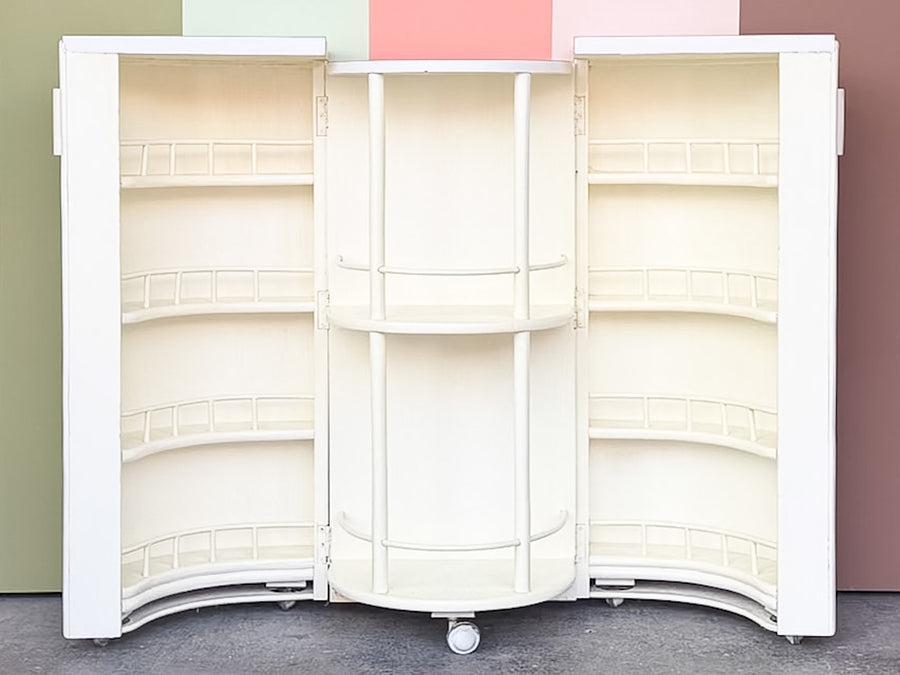 Palm Beach Style Faux Bamboo Bar on Casters