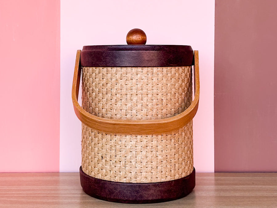 Wicker Wrapped Ice Bucket