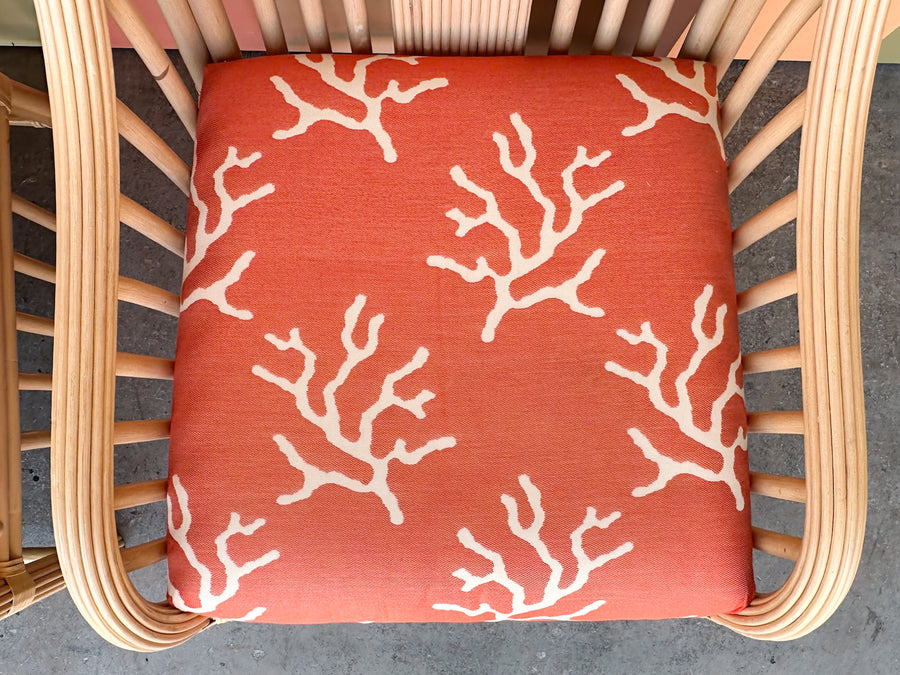 Pair of Coastal Rattan Lounge Chairs