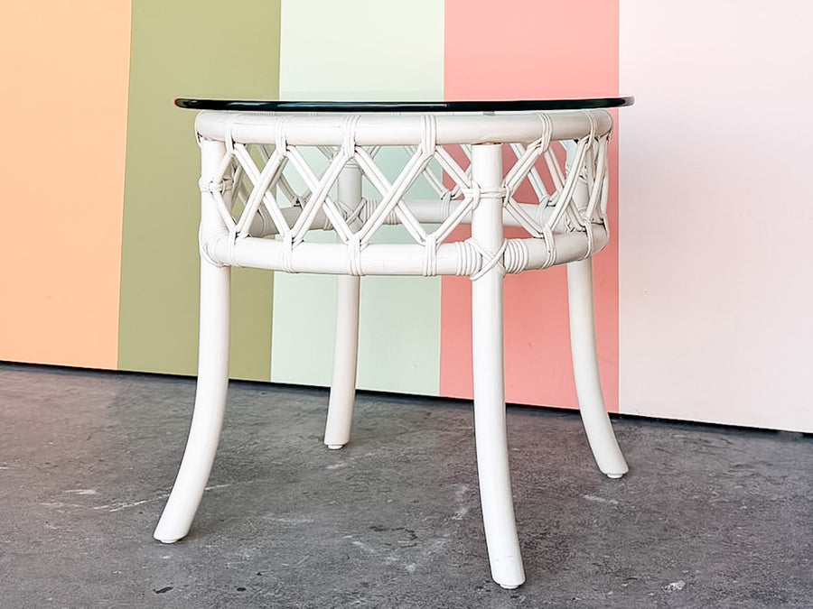 Ficks Reed Rattan Lattice Side Table