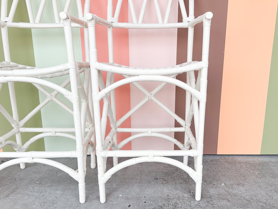 Pair of Rattan Director’s Chair Bar Stools
