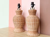 Pair of Cute Wicker Ginger Jar Lamps