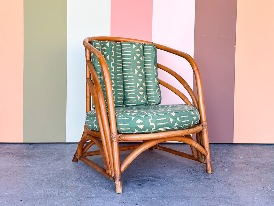 Cute Old Florida Rattan Barrel Chair