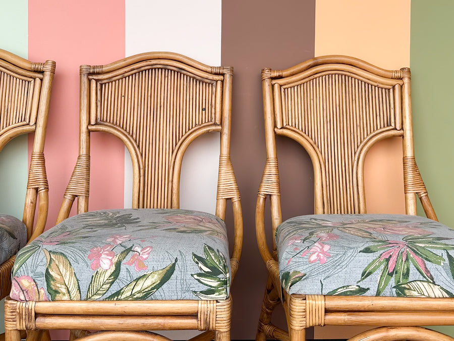 Set of Four Island Style Rattan Dining Chairs