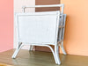 White Rattan Magazine Rack