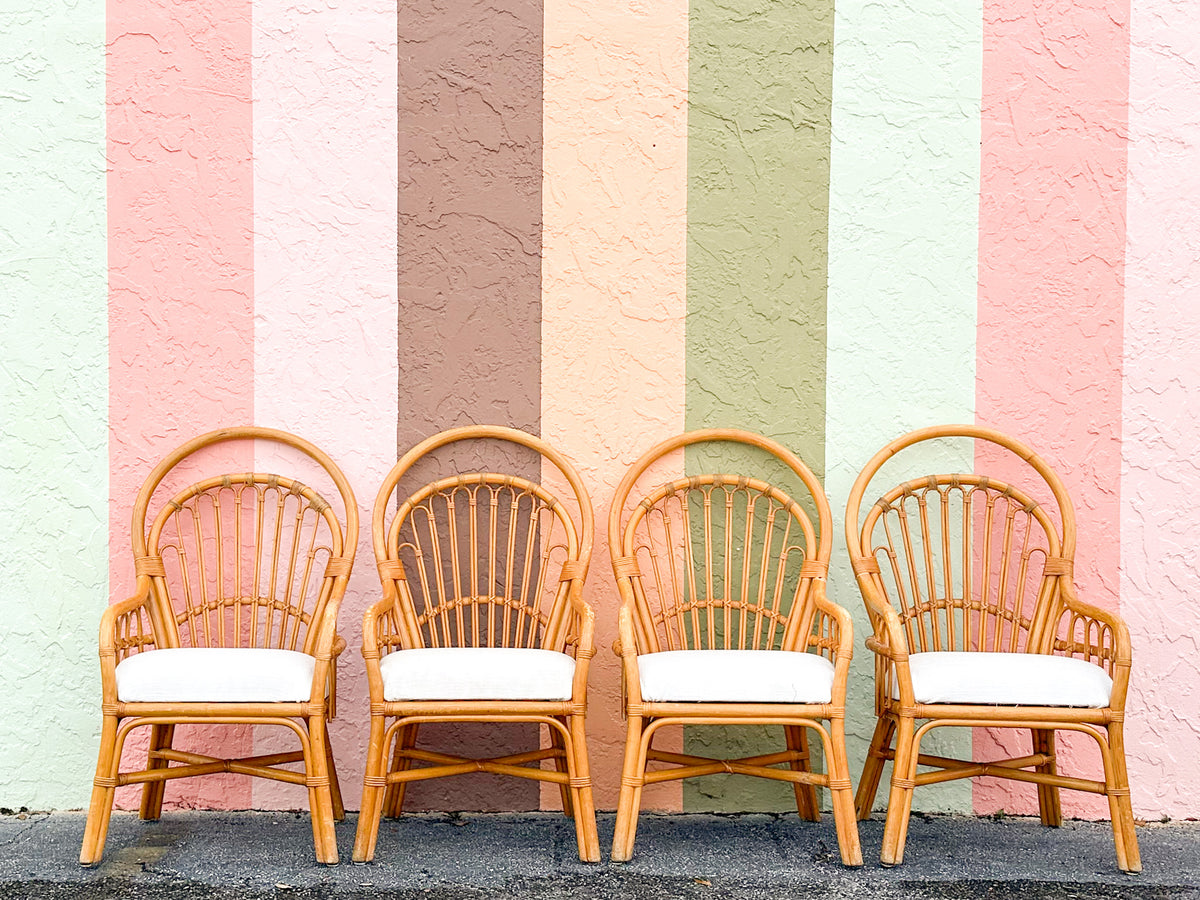 Set of Four Coastal Balloon Back Dining Chairs