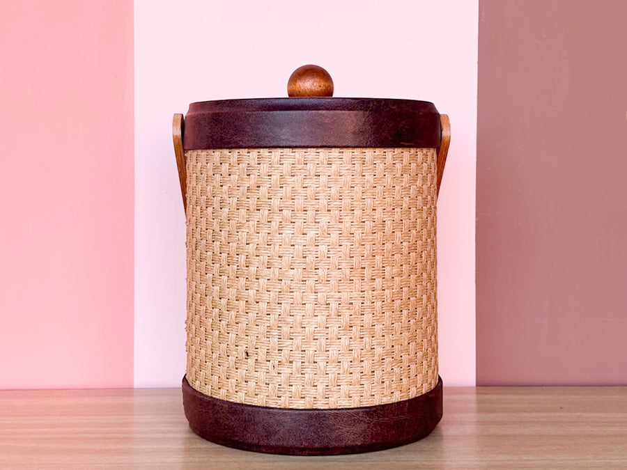 Wicker Wrapped Ice Bucket