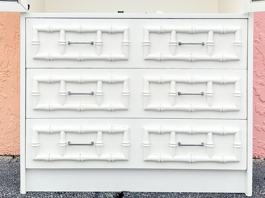 Palm Beach Faux Bamboo Mirrored Cabinet