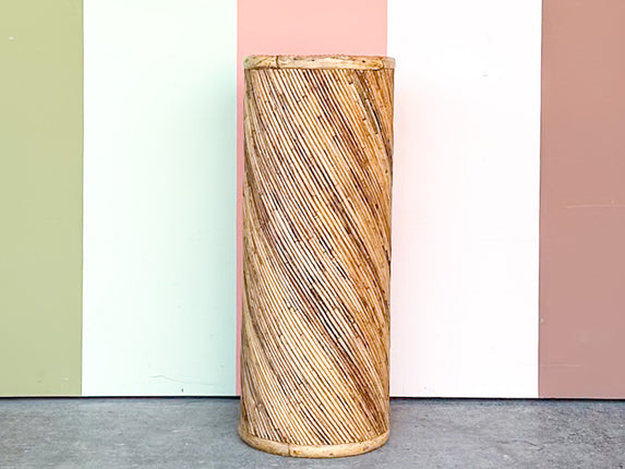 Maitland Smith Pencil Reed Rattan Pedestal