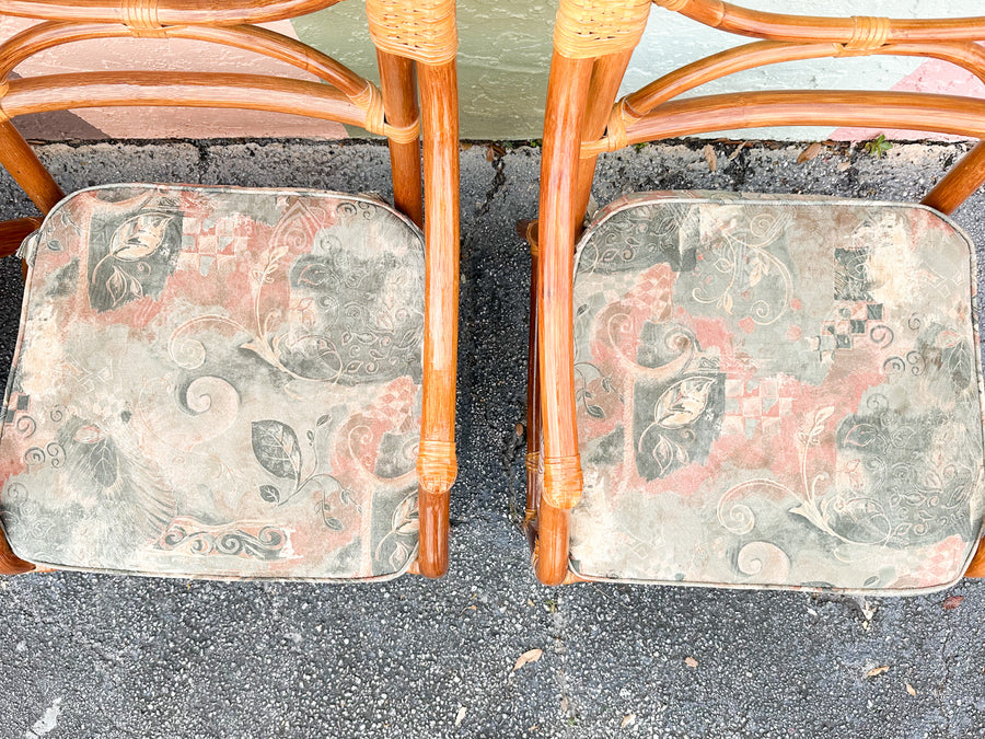 Set of Four Rattan Dining Chairs